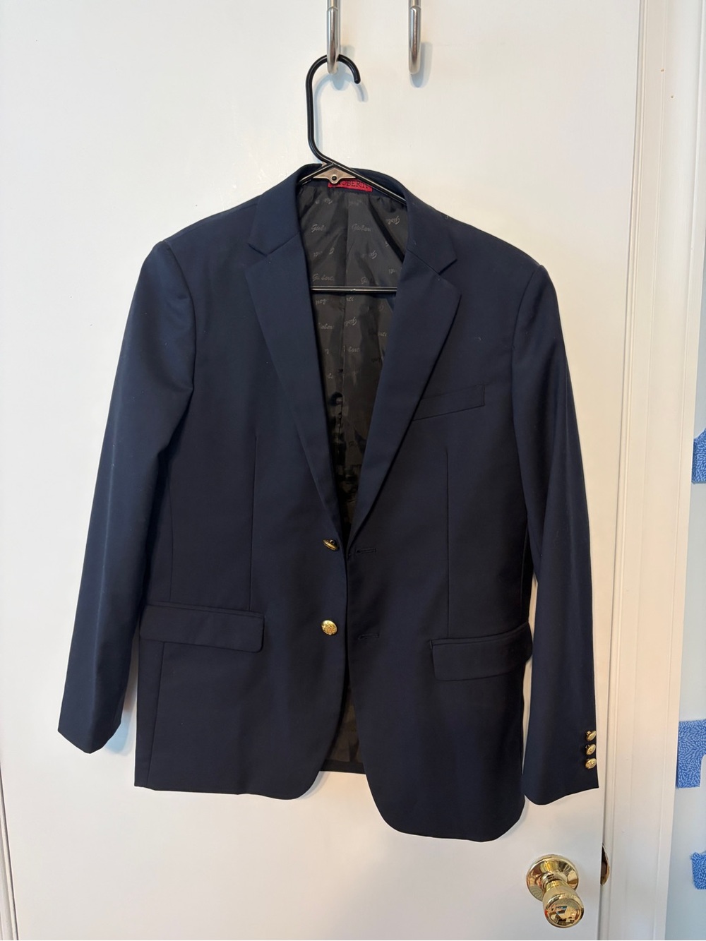 Boys Navy Two-Button Blazer